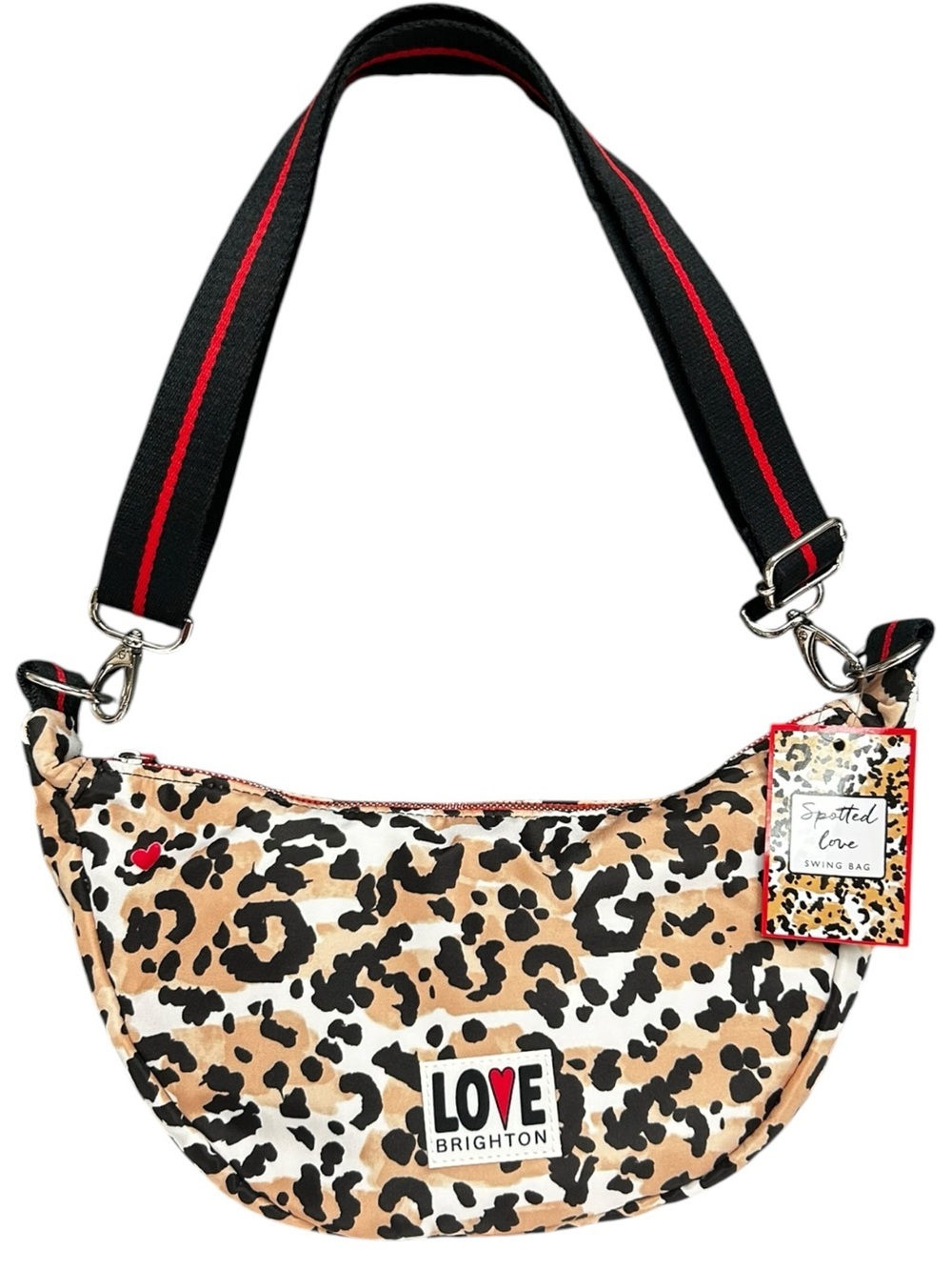 Brighton Love Spotted Love Leopard Print Swing Bag Crossbody Shoulder Bag NWT
